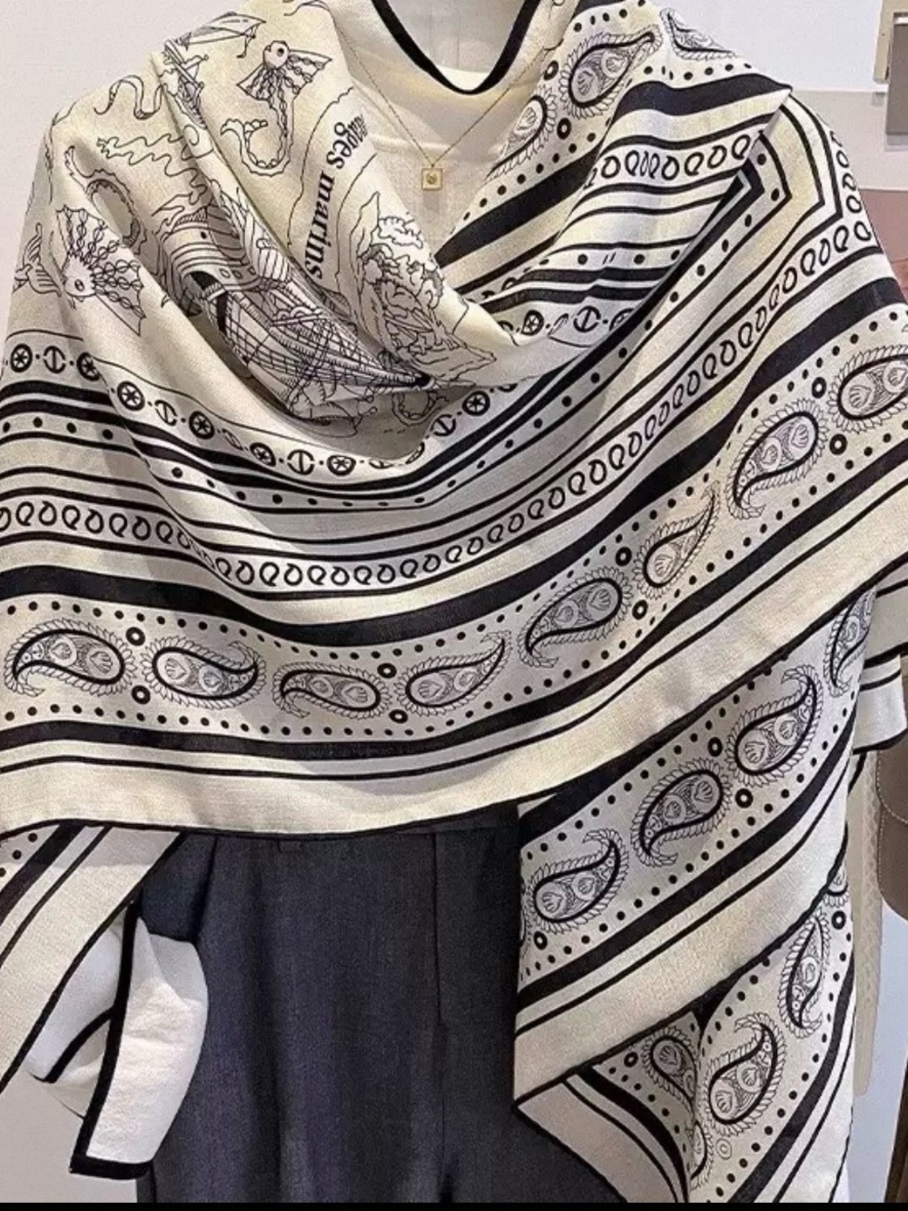 70% Wool 30% Silk Oversized Square Scarf